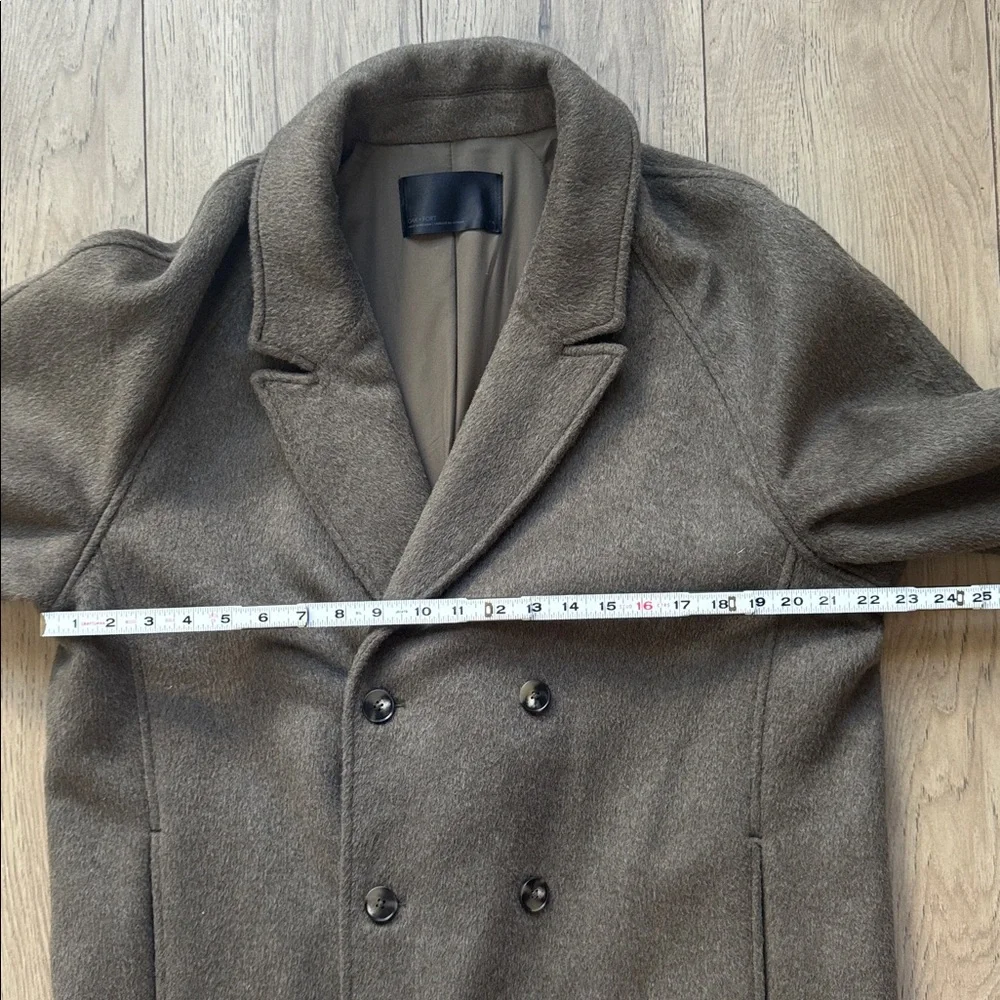 OAK + FORT Men’s Double-Breasted Wool-Blend Overcoat Jacket Men’s Large